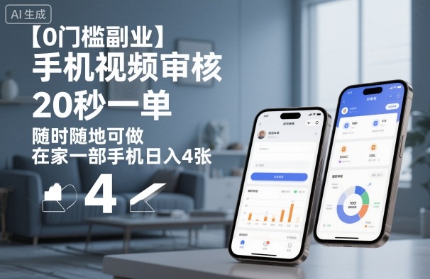 【0门槛副业】手机视频审核，20秒一单，随时随地可做，在家一部手机日入4张【揭秘】-创新社-资源网-最新项目分享网站