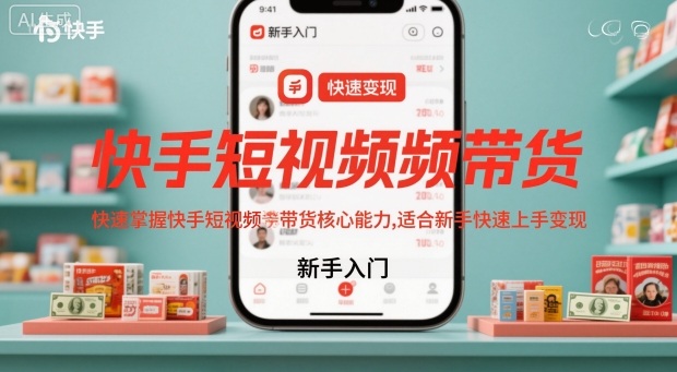 快手短视频带货，快速掌握快手短视频带货核心能力，适合新手快速上手变现-创新社-资源网-最新项目分享网站