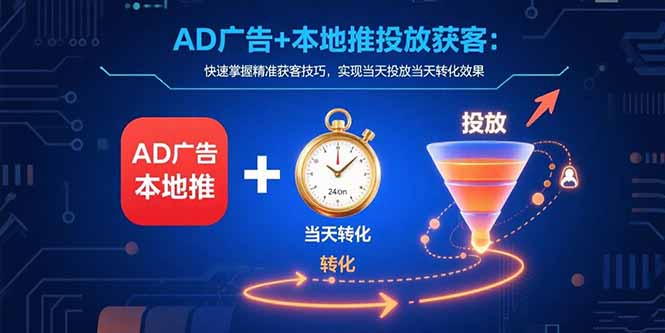 AD广告+本地推投放获客：快速掌握精准获客技巧，实现当天投放当天转化效果-创新社-资源网-最新项目分享网站