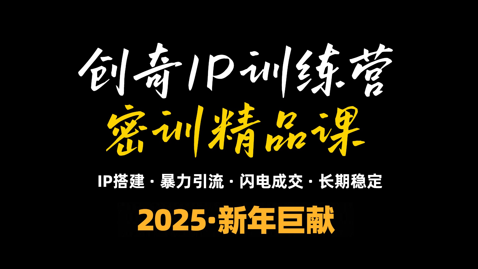 2025年“知识付费IP训练营”小白避坑年赚百万，暴力引流，闪电成交-创新社-资源网-最新项目分享网站