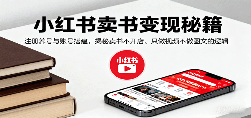 小红书卖书变现秘籍，注册养号与账号搭建，揭秘卖书不开店、只做视频不做图文的逻辑-创新社-资源网-最新项目分享网站