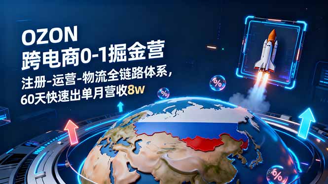 OZON跨境电商0-1掘金营:注册-运营-物流全链路体系,60天快速出单月营收8w-创新社-资源网-最新项目分享网站