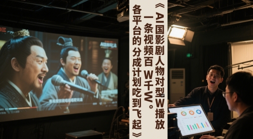 AI三国影视剧人物对口型唱歌玩法，一条视频百W千W播放，各平台的分成计划吃到飞起-创新社-资源网-最新项目分享网站