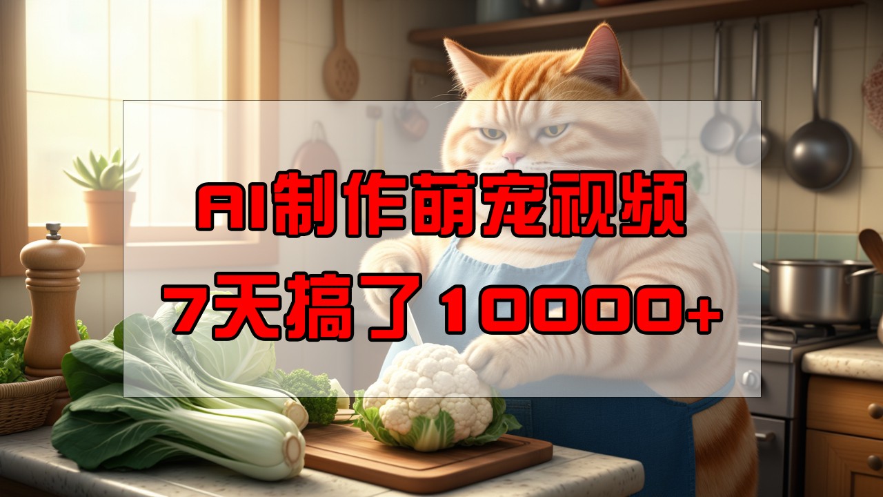 靠AI制作萌宠视频，7天搞了1万+，操作简单门槛低，有手机就行-创新社-资源网-最新项目分享网站
