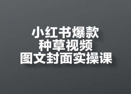 小红书爆款种草视频图文封面实操课，​开店、选品、引流、变现全流程-创新社-资源网-最新项目分享网站