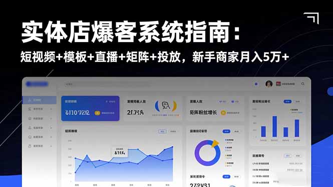 实体店爆客系统指南：短视频+模板+直播+矩阵+投放，新手商家月入5万+-创新社-资源网-最新项目分享网站