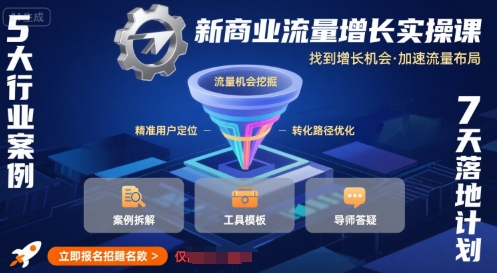 新商业流量增长实操课，找到增长机会，加速流量布局-创新社-资源网-最新项目分享网站