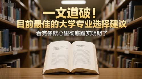 付费文章：一文道破！目前最佳的大学专业选择建议，看完你就心里彻底踏实明朗了-创新社-资源网-最新项目分享网站