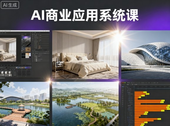 AI商业应用系统课，室内-软装-建筑-景观，智能设计+效果图+动画画实战-创新社-资源网-最新项目分享网站