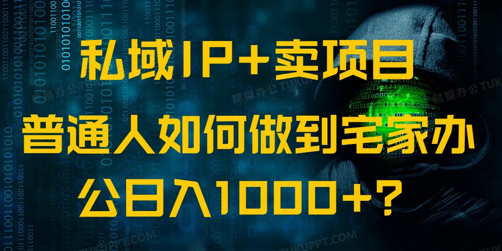 私域IP+卖项目，普通人如何做到宅家办公实现日入1000+-创新社-资源网-最新项目分享网站