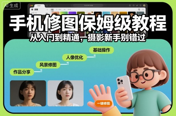 手机修图保姆级教程,从入门到精通,摄影新手别错过-创新社-资源网-最新项目分享网站