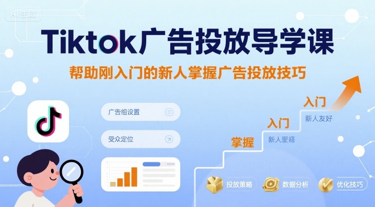 Tiktok广告投放导学课，帮助刚入门的新人掌握广告投放技巧-创新社-资源网-最新项目分享网站