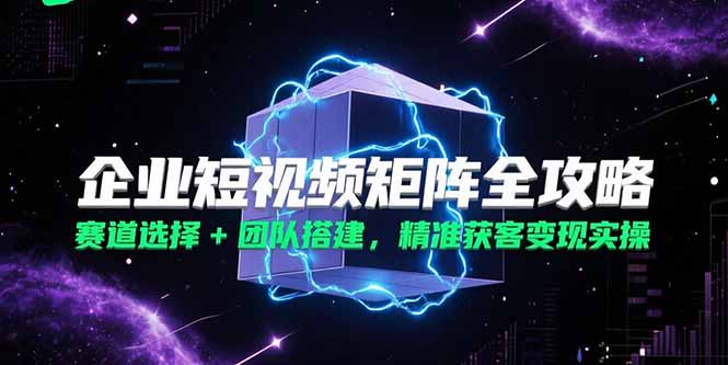 企业短视频矩阵全攻略，赛道选择+团队搭建，精准获客变现实操-创新社-资源网-最新项目分享网站