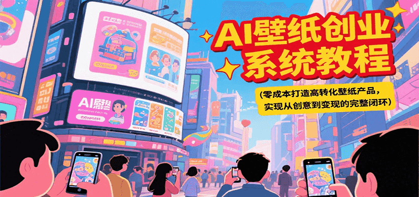 AI壁纸创业系统教程，零成本打造高转化壁纸产品，实现从创意到变现的完整闭环-创新社-资源网-最新项目分享网站