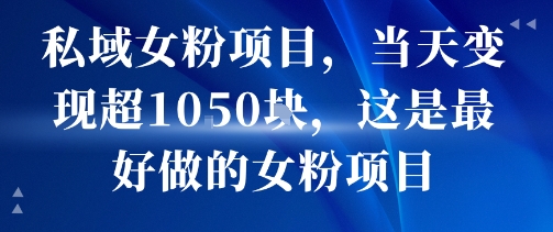 私域女粉项目，当天变现超1k，这是最好做的女粉项目，可放大操作-创新社-资源网-最新项目分享网站