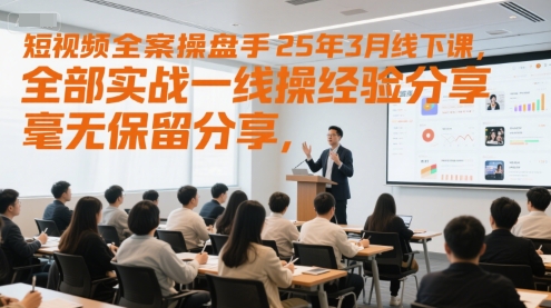 短视频全案操盘手25年3月线下课，全部实战一线操盘手经验分享，毫无保留分享，全是干货-创新社-资源网-最新项目分享网站