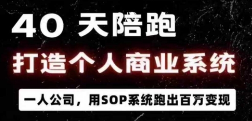 40天陪跑打造个人商业系统，一人公司，用SOP系统跑出百W变现-创新社-资源网-最新项目分享网站