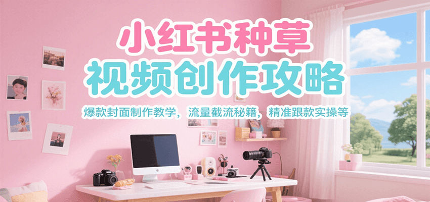 小红书种草视频创作攻略，爆款封面制作教学 ，流量截流秘籍 ，精准跟款实操等-创新社-资源网-最新项目分享网站