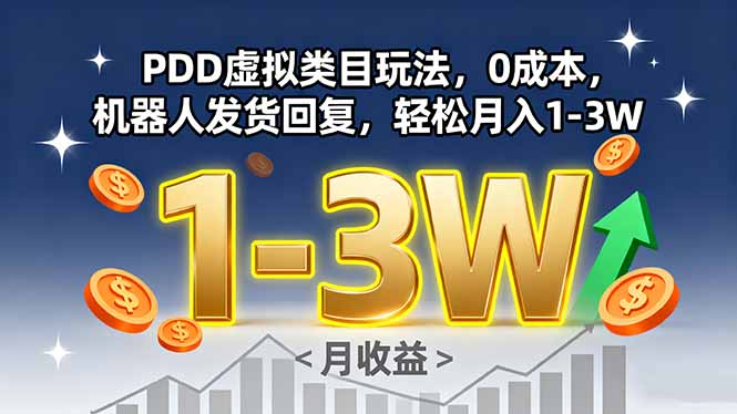 PDD虚拟类目玩法，0成本，机器人发货回复，轻松月入1-3W-创新社-资源网-最新项目分享网站