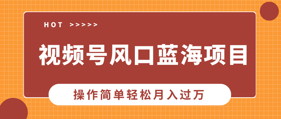 视频号风口蓝海项目，中老年人的流量密码，操作简单轻松月入过万-创新社-资源网-最新项目分享网站