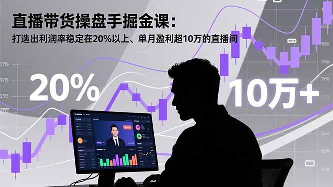 直播带货操盘手掘金课：打造出利润率稳定在20%以上、单月盈利超10万的直播间-创新社-资源网-最新项目分享网站