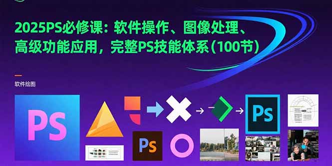 2025PS必修课：软件操作、图像处理、高级功能应用，完整PS技能体系(100节-创新社-资源网-最新项目分享网站