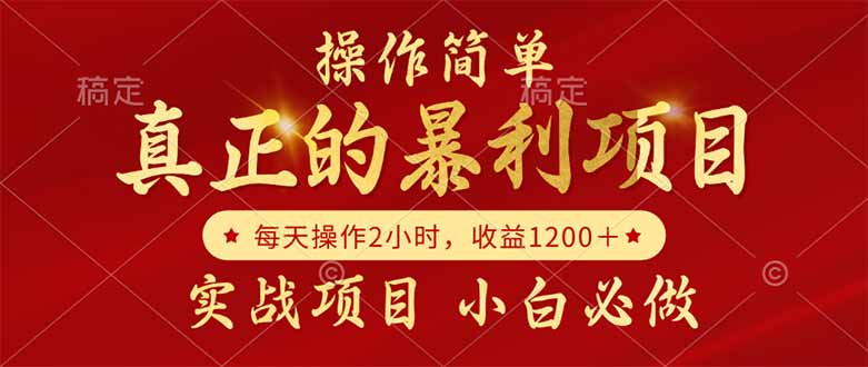 真正的暴利项目，操作简单，每天收益1200＋，自己做老板-创新社-资源网-最新项目分享网站