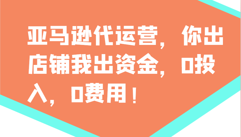 亚马逊代运营，你出店铺我出资金，0投入，0费用，无责任每天300分红，赢亏我承担-创新社-资源网-最新项目分享网站