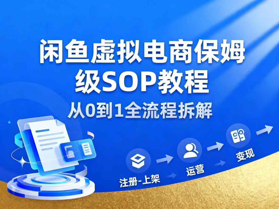 闲鱼虚拟电商，月入轻松过1W，保姆级SOP教程-创新社-资源网-最新项目分享网站