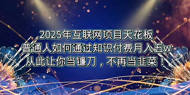 2025年互联网项目天花板，普通人如何通过卖项目实现逆风翻盘，月入5W＋！-创新社-资源网-最新项目分享网站