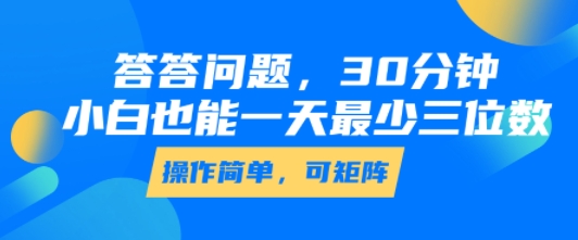 答答问题，30分钟，小白也能一天最少也有三位数，操作简单-创新社-资源网-最新项目分享网站