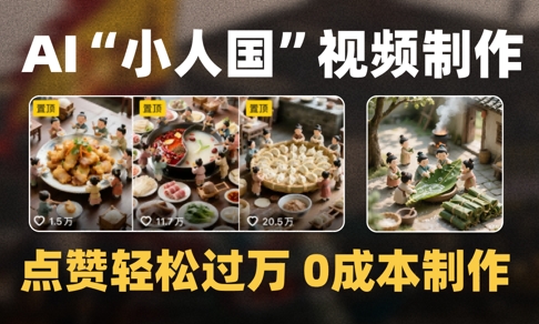 爆款1000W+播放微缩景观迷你小人国AI视频0成本制作全流程教学-创新社-资源网-最新项目分享网站