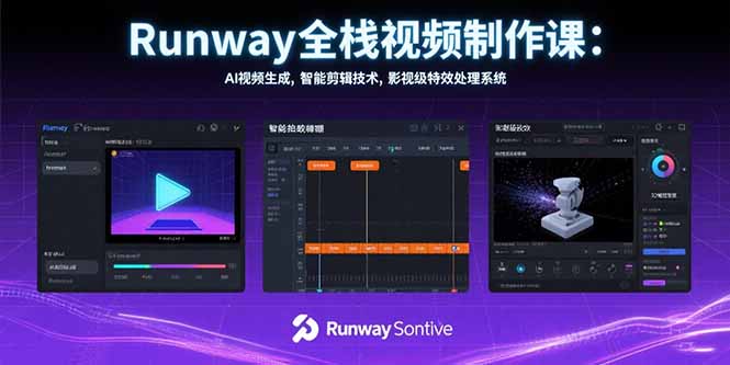 Runway全栈视频制作课：AI视频生成，智能剪辑技术，影视级特效处理系统-创新社-资源网-最新项目分享网站
