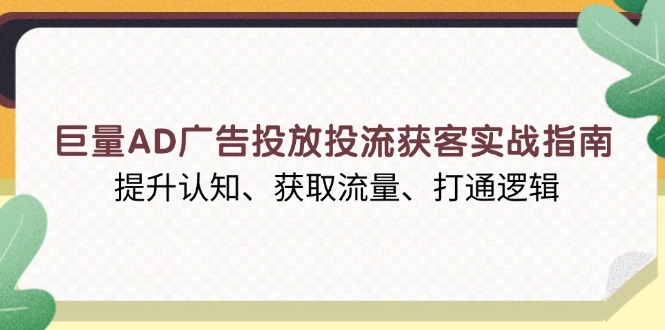 巨量AD广告投放投流获客实战指南，提升认知、获取流量、打通逻辑-创新社-资源网-最新项目分享网站