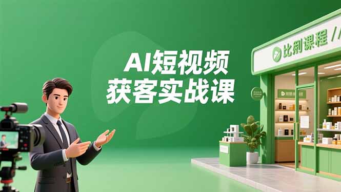 AI短视频获客实战课，数字人创作、实体行业应用、精准引流，30天获取客源月入6万+-创新社-资源网-最新项目分享网站