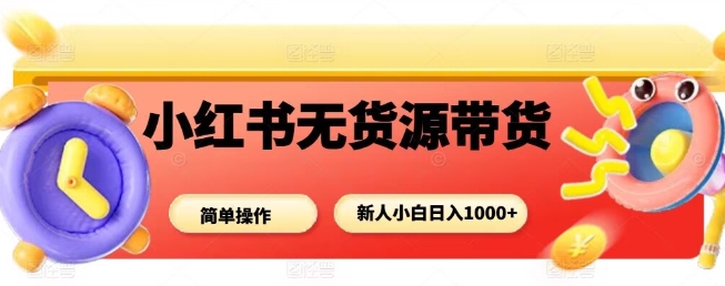 小红书无货源带货项目，简单无脑，新人小白日入多张-创新社-资源网-最新项目分享网站