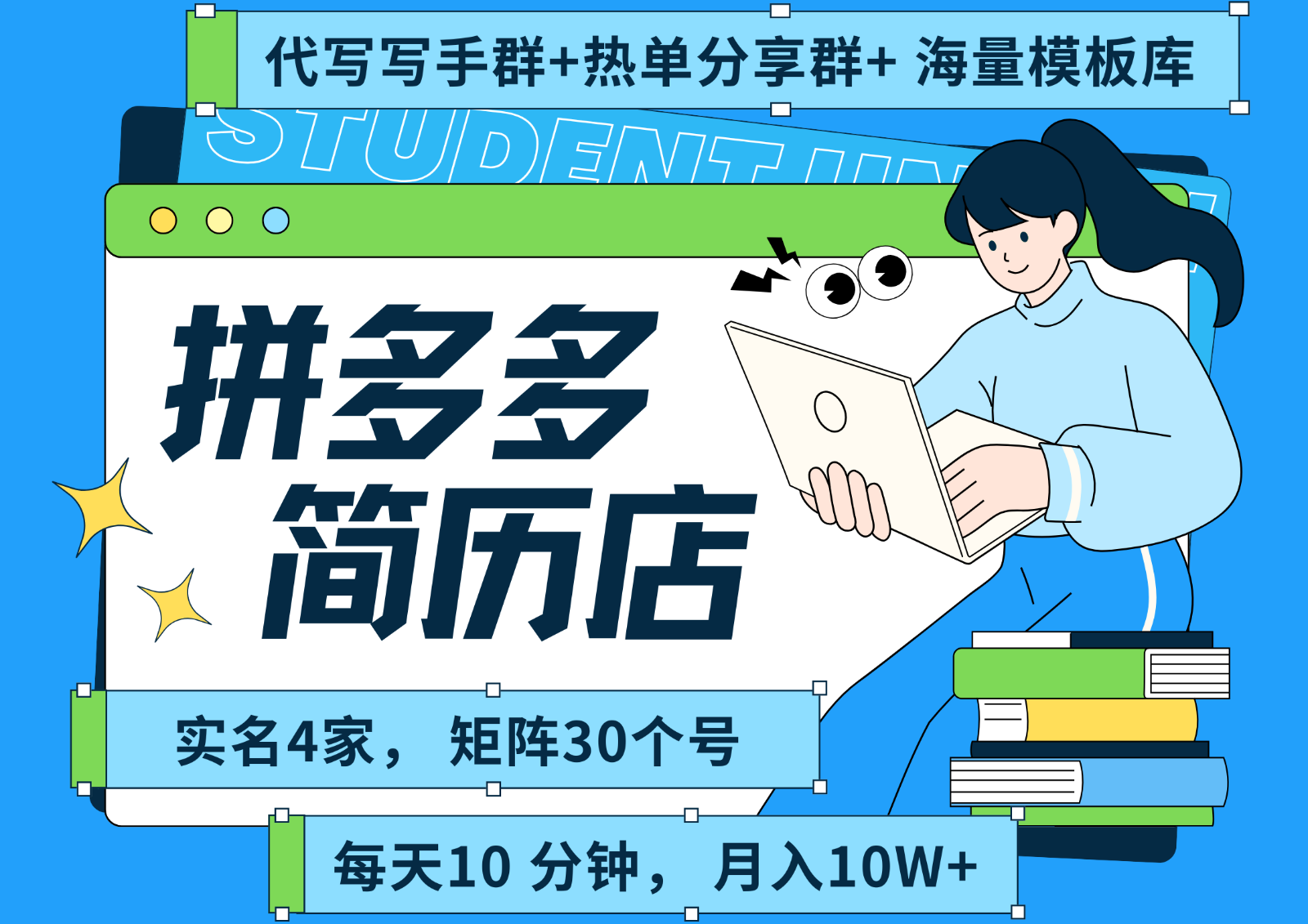 拼多多电商 拼多多 虚拟资料 简历 海报代写 全SOP流程 毫无保留分享(含后端资料)-创新社-资源网-最新项目分享网站