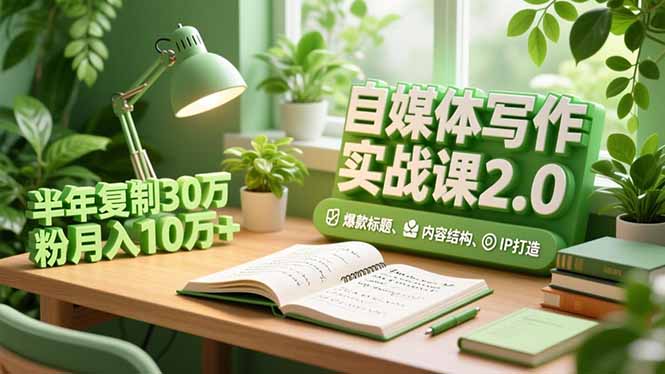 自媒体写作实战课2.0，爆款标题、内容结构、IP打造，半年复制30万粉月入10万+-创新社-资源网-最新项目分享网站