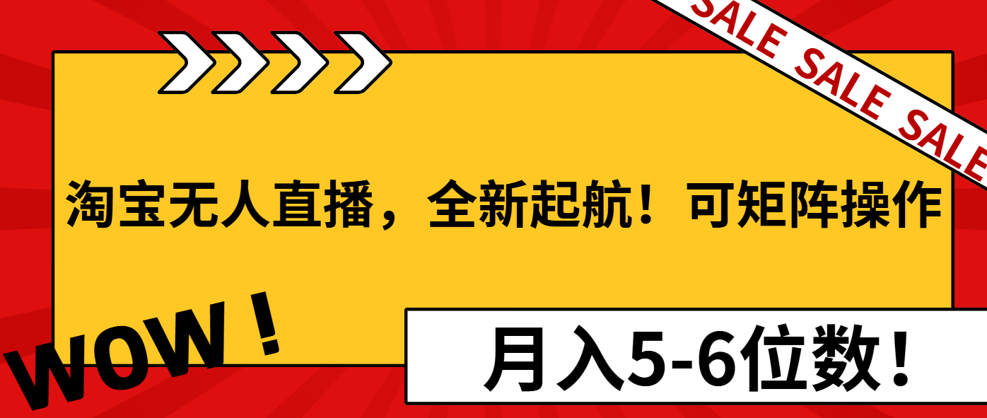 淘宝无人直播，全新起航！可矩阵操作，月入5-6位数！-创新社-资源网-最新项目分享网站