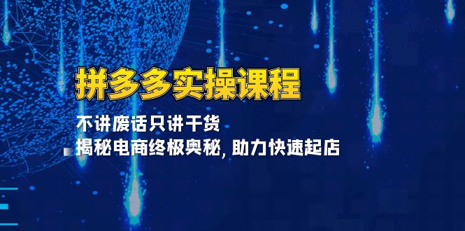 拼多多实操课程：不讲废话只讲干货, 揭秘电商终极奥秘,助力快速起店-创新社-资源网-最新项目分享网站