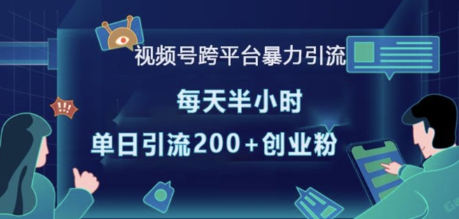 视频号跨平台暴力引流，每天半小时，单日引流200+精准创业粉-创新社-资源网-最新项目分享网站