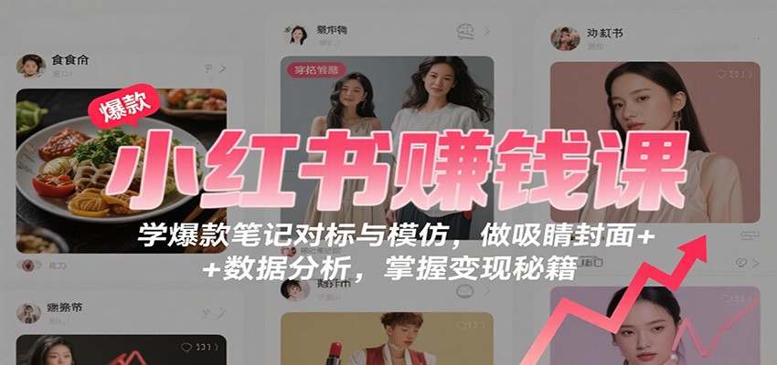 小红书赚钱课:学爆款笔记对标与模仿,做吸睛封面 + 数据分析,掌握变现秘籍-创新社-资源网-最新项目分享网站