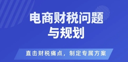 电商企业财税风险与规避,直击财税痛点,制定专属方案-创新社-资源网-最新项目分享网站