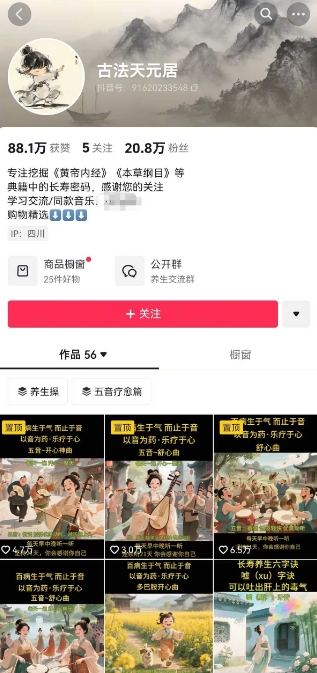 古法五音养生教程，五音疗愈的视频的制作方法，2-4小时就能学会，作者10天涨粉10W-创新社-资源网-最新项目分享网站