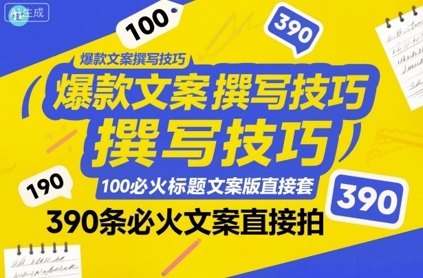 爆款文案撰写技巧，100个必火标题文案模版直接套，390条必火文案直接拍-创新社-资源网-最新项目分享网站