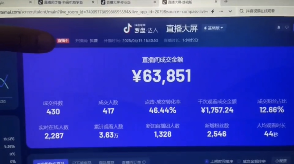 抖音破价直播，靠不露脸读稿子， 日入多张，100%起号-创新社-资源网-最新项目分享网站