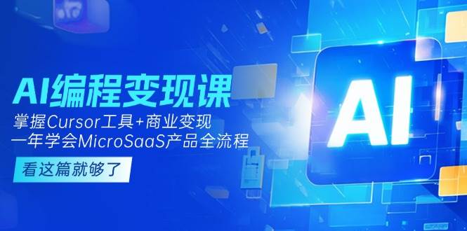AI编程变现课：掌握Cursor工具+商业变现，一年学会MicroSaaS产品全流程-创新社-资源网-最新项目分享网站