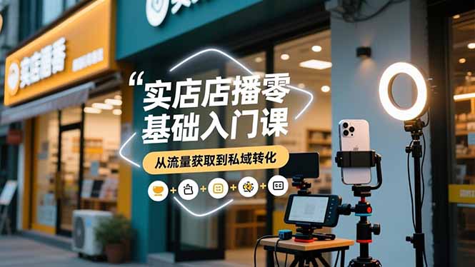 实体店播零基础入门课,实体店+短视频+直播+微信生态+私域社群,从流量获取到私域转化-创新社-资源网-最新项目分享网站