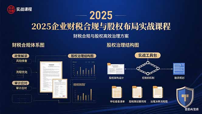 2025企业财税合规与股权布局的实战课程：财税合规与股权高效治理方案-创新社-资源网-最新项目分享网站