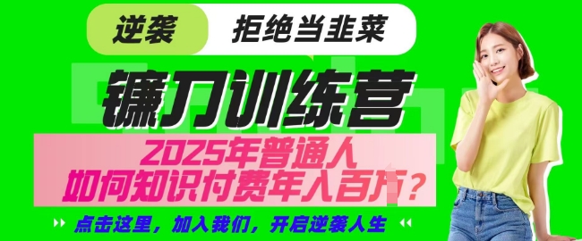 【网创项目终点站-镰刀训练营超级IP合伙人】25年普通人如何通过知识付费实现逆袭【揭秘】-创新社-资源网-最新项目分享网站